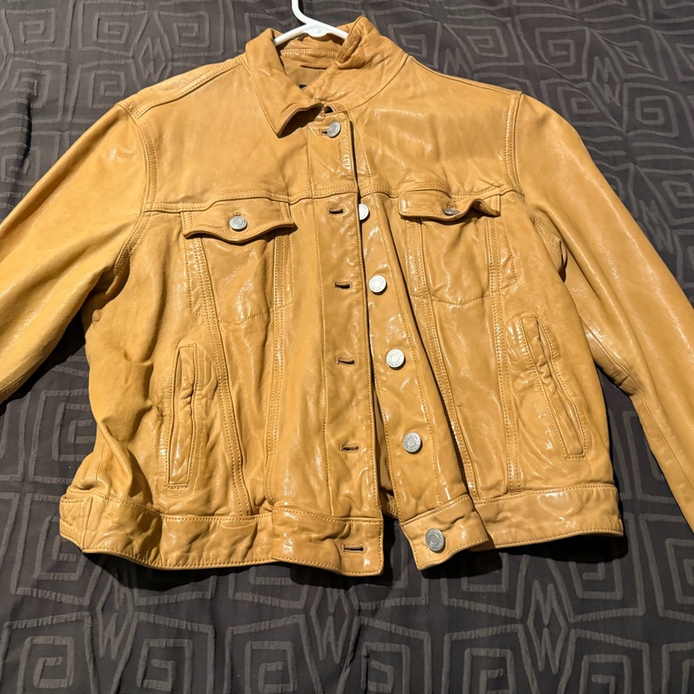 GAP Women's Mustard Leather Jacket
